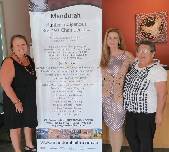 Liz McEntyre, Debbie Barwick and Joy Reid at Mandurah Hunter Indigenous Business Chamber,  Rutherford 2014